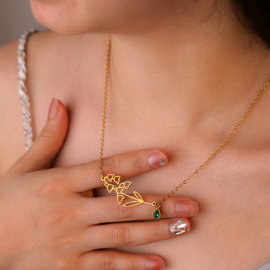 Birthday Flower Diamond Necklace