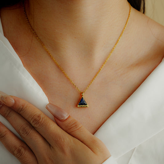Engraved Triangle Necklace