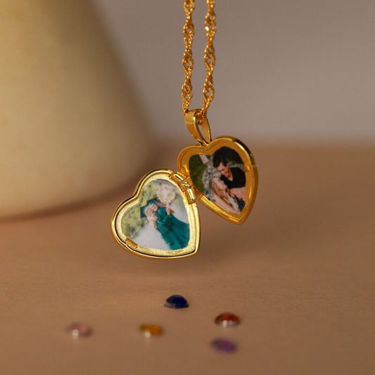 Personalized Heart Photo Necklace Romantic Gift For Girls