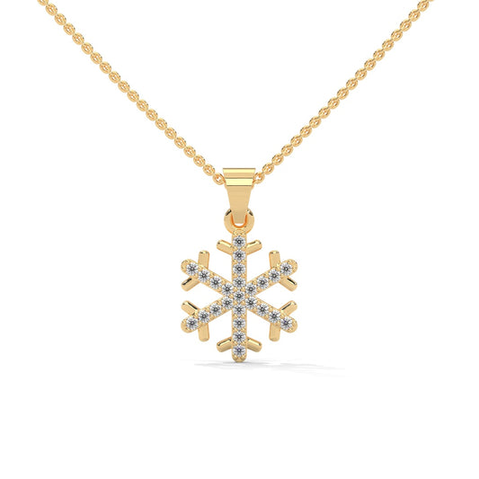 Snowflake Gold Diamond Pendant