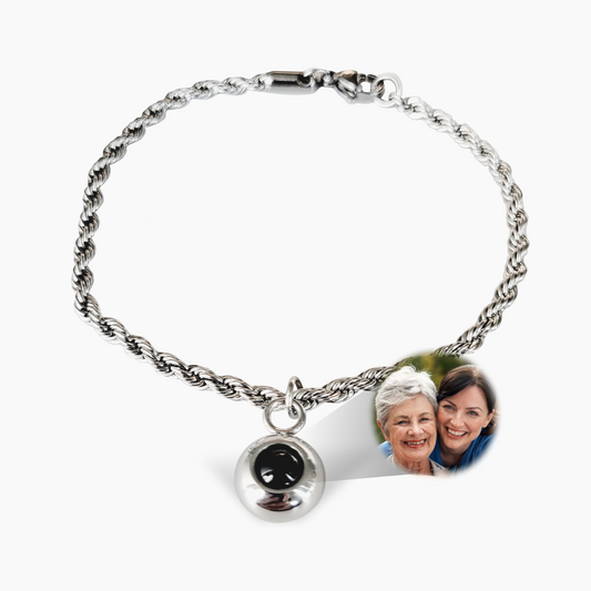 Projection Photo Customed Ball Pendant Bracelet