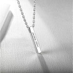 Load image into Gallery viewer, 4 Sides Engraved Name Bar Necklace in Sterling Silver
