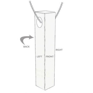 4 Sides Engraved Name Bar Necklace in Sterling Silver
