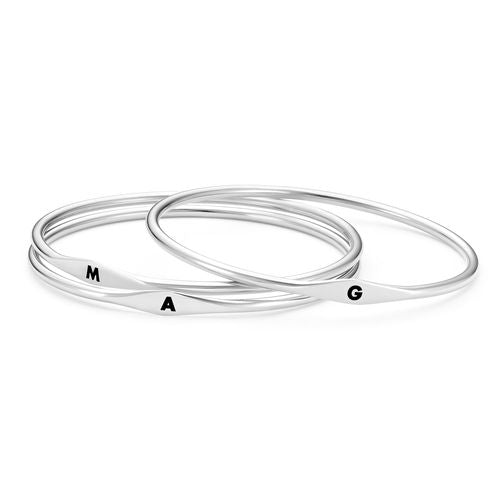 Initial Bangle Bracelet