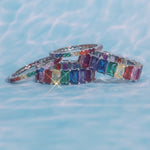 Load image into Gallery viewer, Rainbow Diamond Band Ring
