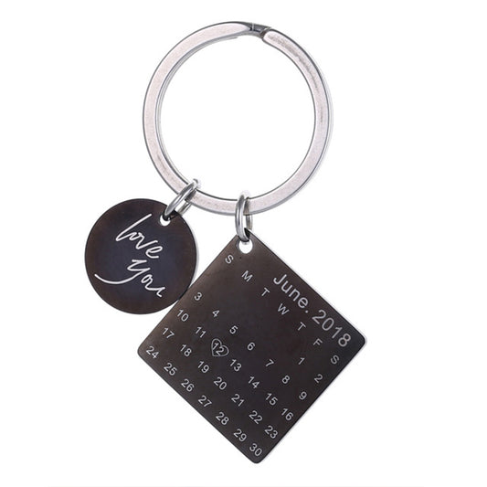 Black Gun Color Customize Birthday Calendar KeyChains