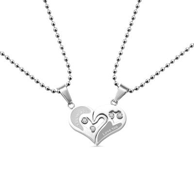 Personalized Heart Necklace for Couple