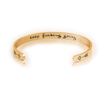 Load image into Gallery viewer, Free Engraving Cuff Bangle -keep fucking going
