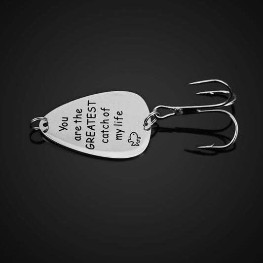 Free Engraving Fishhook Charms for Father's Day-You are the greatest catch of my life