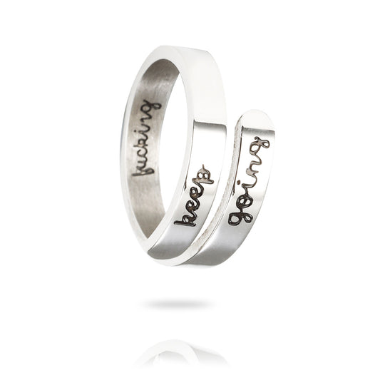 Free Engraving Ring-Keep Fucking Going