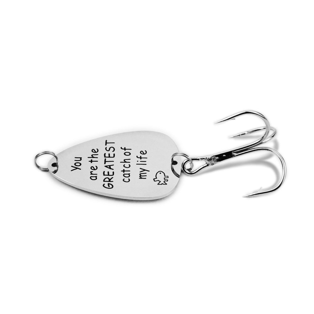 Free Engraving Fishhook Charms for Father's Day-You are the greatest catch of my life