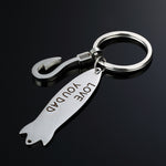Load image into Gallery viewer, Engraved Fishhook Keychain-Love You Dad
