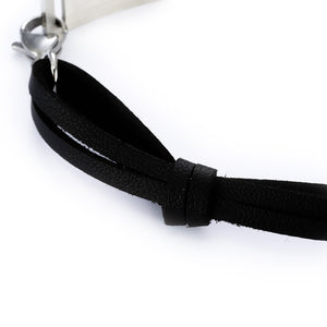 Black Leather Bar Bracelet