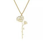 Load image into Gallery viewer, Dainty Name Necklace With Birth Flower
