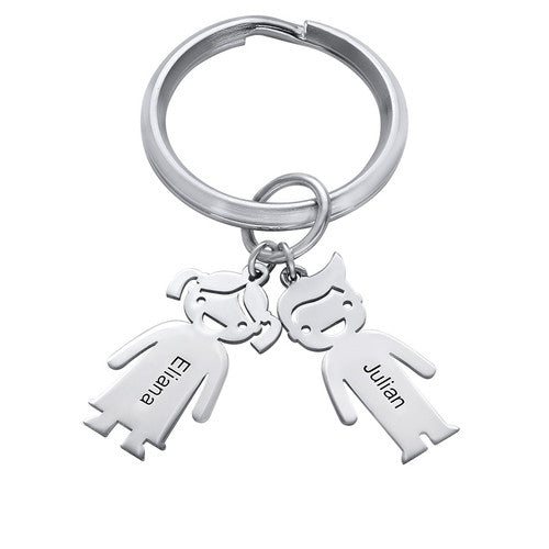 Personalized Keychain with Children Charms