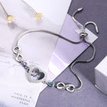Load image into Gallery viewer, Personalized Heart Photo Bracelet Sterling Silver-Double Infinity
