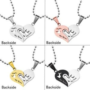 Personalized Heart Necklace for Couple