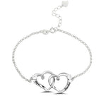 Load image into Gallery viewer, Custom Double Heart Engraved Names Bracelet

