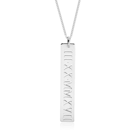 Vertical Roman Numeral Necklace