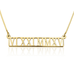 Load image into Gallery viewer, Roman Numeral Cut Out Necklace
