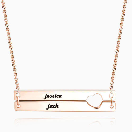 Engraved Double Bar Necklace