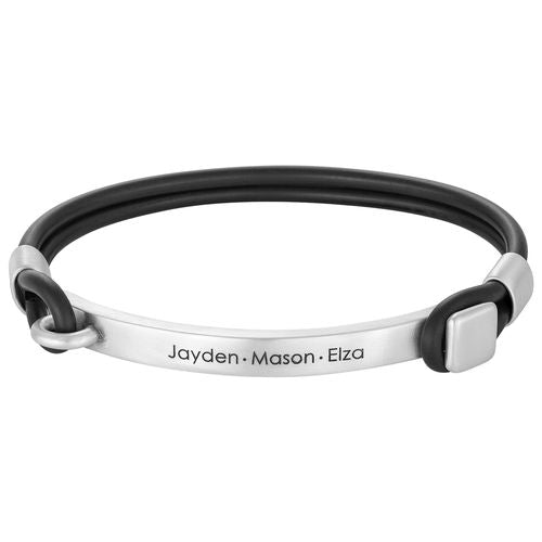 Personalized Rubber Bracelet with Engravable Bar