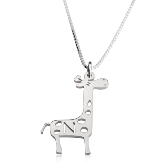 Giraffe Initial Necklace