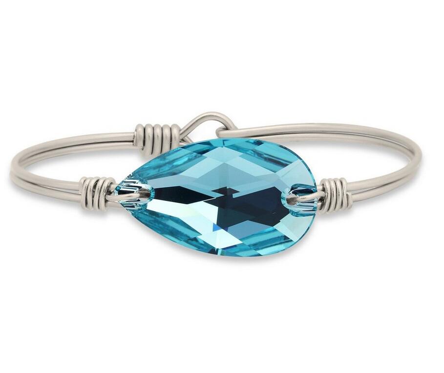Teardrop Bangle Bracelet in Light Turquoise