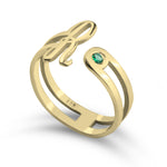 Load image into Gallery viewer, Birthstone Open Ring With Initial
