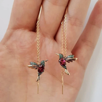 Load image into Gallery viewer, Ladies Elegant Hummingbird Rhinestone Stud Earrings
