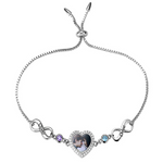 Load image into Gallery viewer, Personalized Heart Photo Bracelet Sterling Silver-Double Infinity
