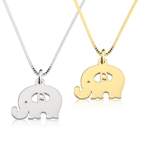 Elephant Initial Necklace
