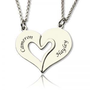 Personalized Breakable Heart Name Necklace for Couples