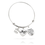 Load image into Gallery viewer, Engraved Heart And Circle Charm Bangle-Thank you for making a difference in my life
