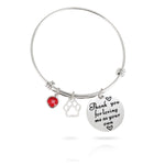 Load image into Gallery viewer, Mom Birthstone Bangle -Thank you for loving me as your own
