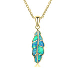 Load image into Gallery viewer, Turquoise Leaf Necklace
