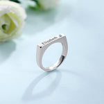Load image into Gallery viewer, Engraved Bar Ring With Birthstone Sterling Silver

