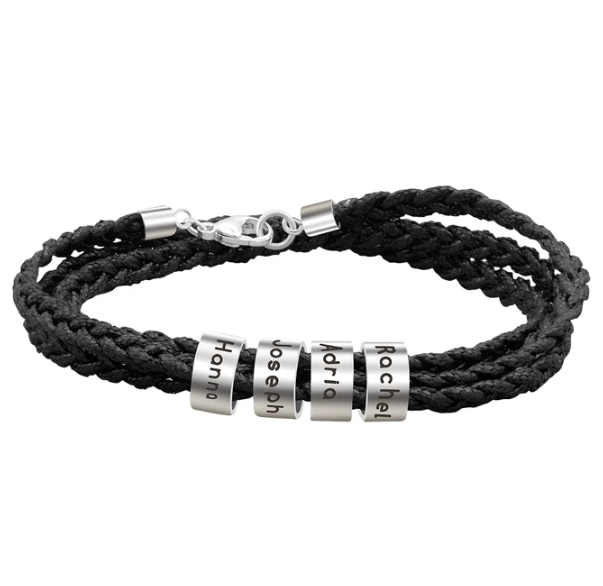 Father's Day Gift!Men Bracelet with Small Custom Beads（1-8 beads）