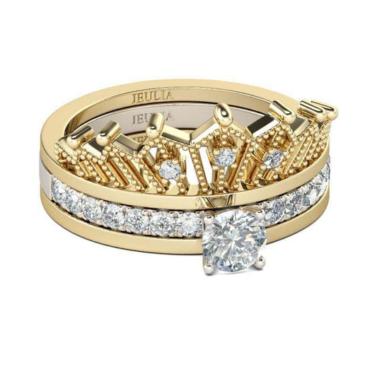 2 in 1 round cut crown sound ring