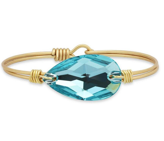 Teardrop Bangle Bracelet in Light Turquoise