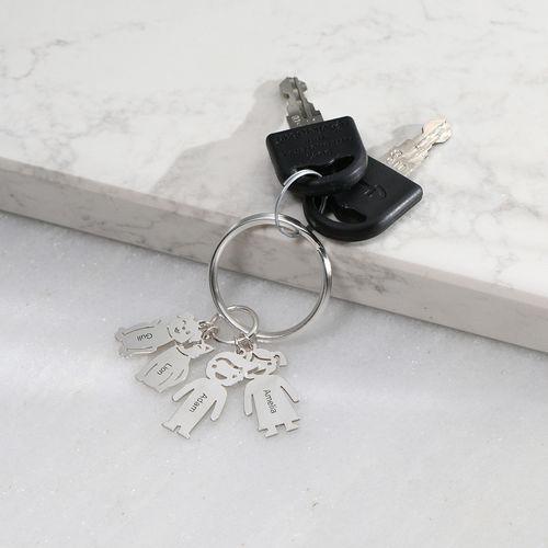 Custom Keychain with Engraved Kids and Pets Charms