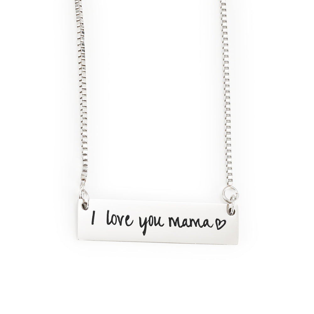 Engraved Bar Necklace For Mother's Day-I love you mama