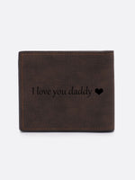 Load image into Gallery viewer, Personalized Photo Engraving Leather  Wallet In Dark Brown
