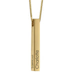 Load image into Gallery viewer, Engraved  3D Vertical Bar Necklace
