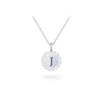 Load image into Gallery viewer, Initial Halo Disc Necklace with rhinestone
