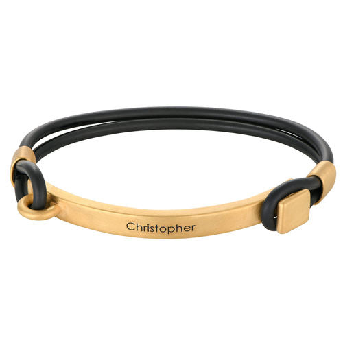 Personalized Rubber Bracelet with Engravable Bar