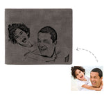 Load image into Gallery viewer, Personalized Photo Engraving Leather  Wallet In Gray
