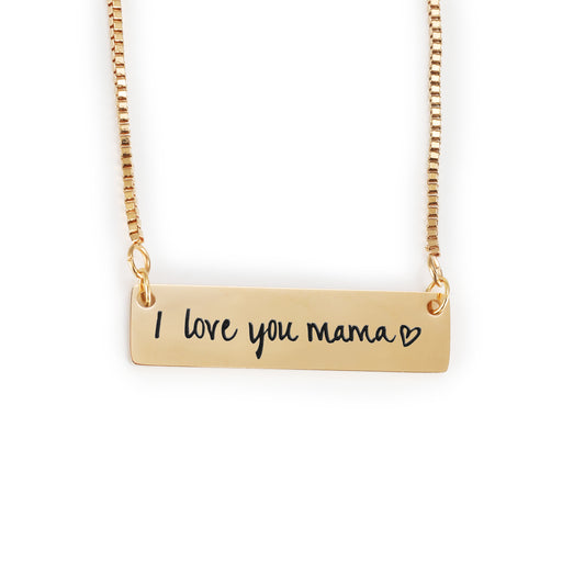 Engraved Bar Necklace For Mother's Day-I love you mama