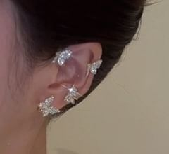 Shiny crystal butterfly earrings