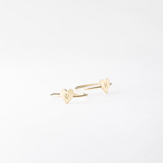 Tiny Heart Initial Ring